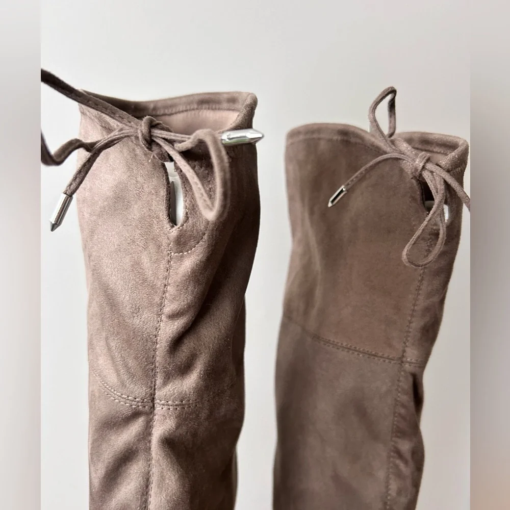 Marc Fisher New Without Box Over the Knee Vegan Taupe Suede size 11 - Picture 5 of 9